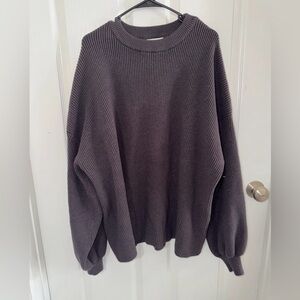 Charcoal Clothing Oversized Ribbed Knit Sweater L/XL Gray